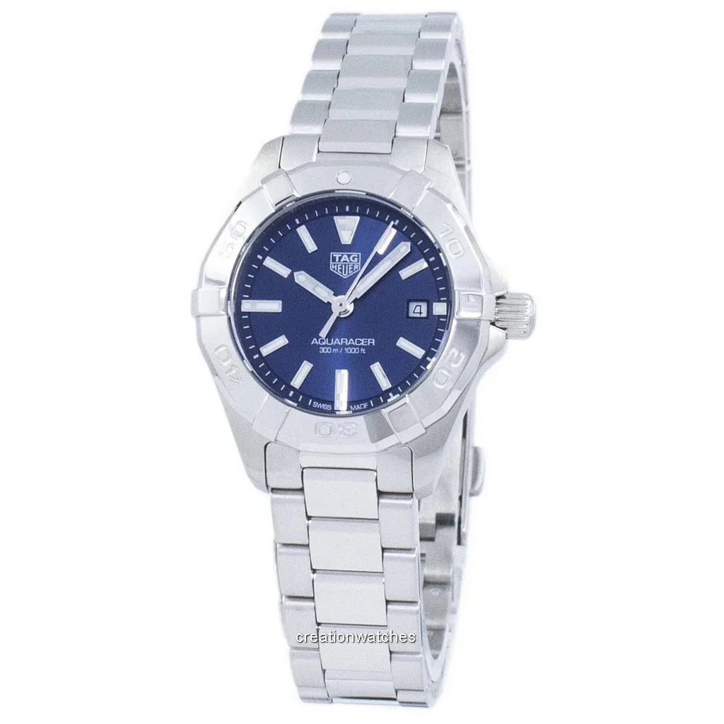 Tag Heuer Aquaracer Blue Dial Silver Steel Strap Watch For Women Wbd1412 Ba0741