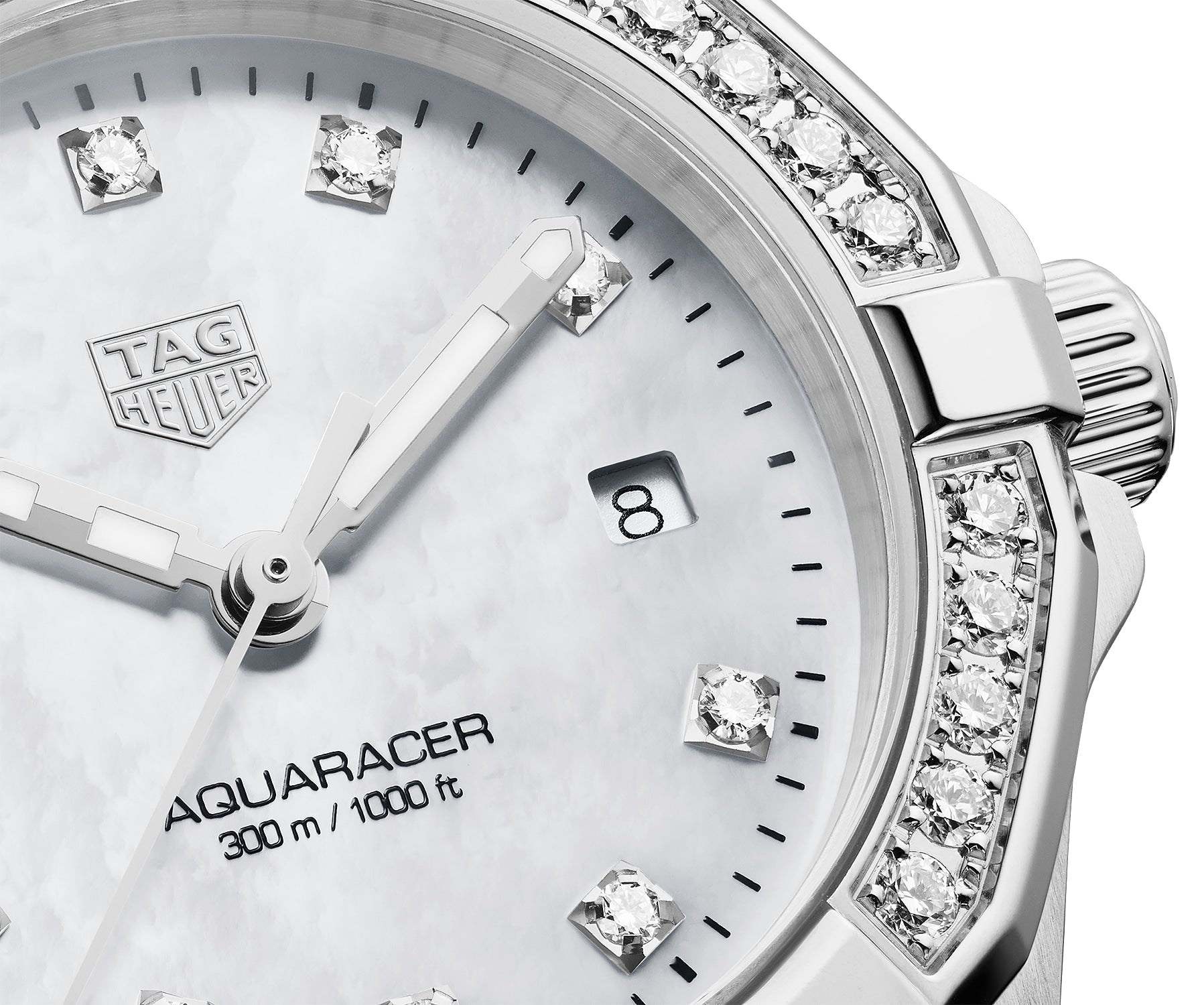 Tag Heuer Aquaracer Diamonds White Dial Silver Steel Strap Watch For Women Wbd1415 Ba0741