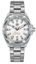 Tag Heuer Aquaracer Automatic White Dial Silver Steel Strap Watch For Men Wbd2111 Ba0928