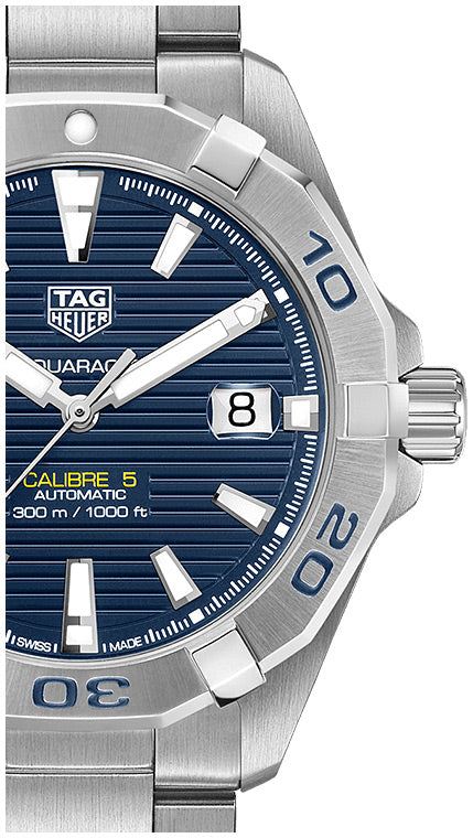 Tag Heuer Aquaracer Automatic Blue Dial Silver Steel Strap Watch For Men Wbd2112 Ba0928