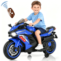 ZOGYMOZ 12V Kids Ride On Motorcycle, Battery Powered Motorcycle Toy, Pink Electric Motorcycle for Girls - Blue - 2 Wheels