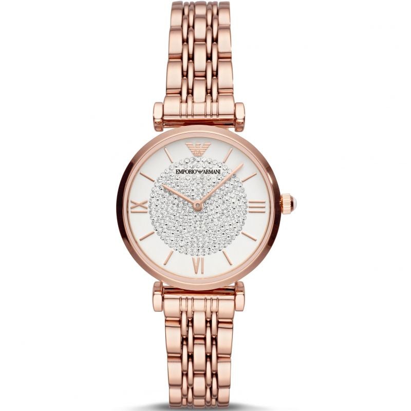 Emporio Armani Ar11244 Ladies Rose Gold Glitz Watch