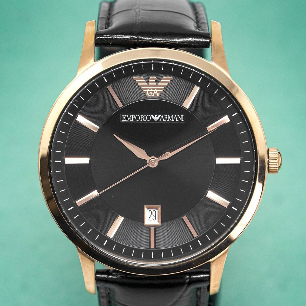 Emporio Armani Ar2425 Men S Renato Rose Gold Pvd Watch