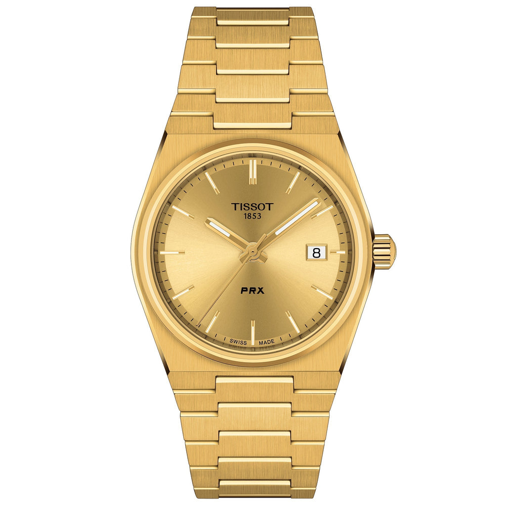 Tissot Prx 35mm Unisex Gold Watch T1372103302100