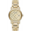 Burberry Mens Watch The City Engraved Checked Gold Bu9038