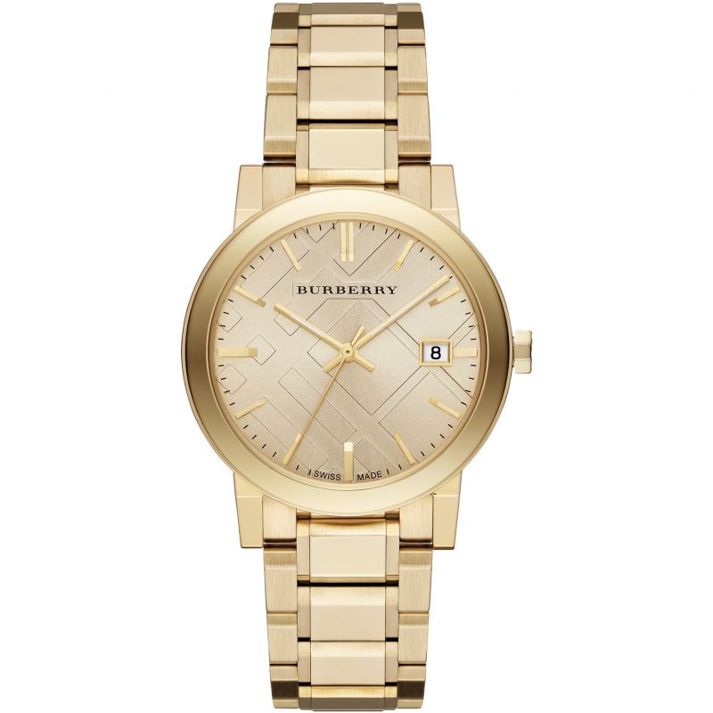Burberry Mens Watch The City Steel Gold Bu9033