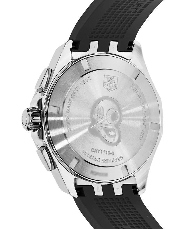 Tag Heuer Aquaracer Chronograph White Dial Black Rubber Strap Watch For Men Cay1111 Ft6041