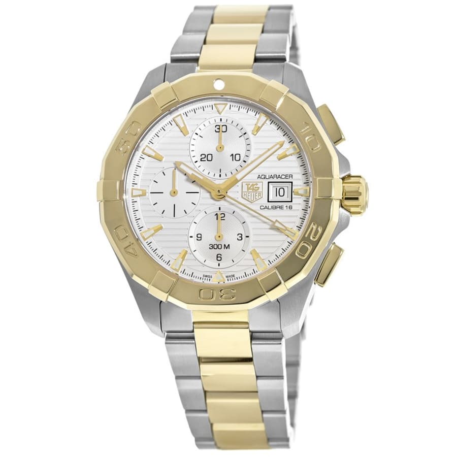 Tag Heuer Aquaracer Automatic White Dial Two Tone Steel Strap Watch For Men Cay2121 Bb0923