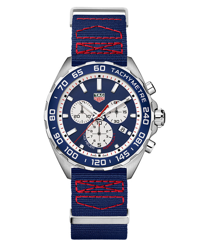 Tag Heuer Formula 1 Redbull Edition Chronograph Blue Dial Blue Nato Strap Watch For Men Caz1018 Fc8213