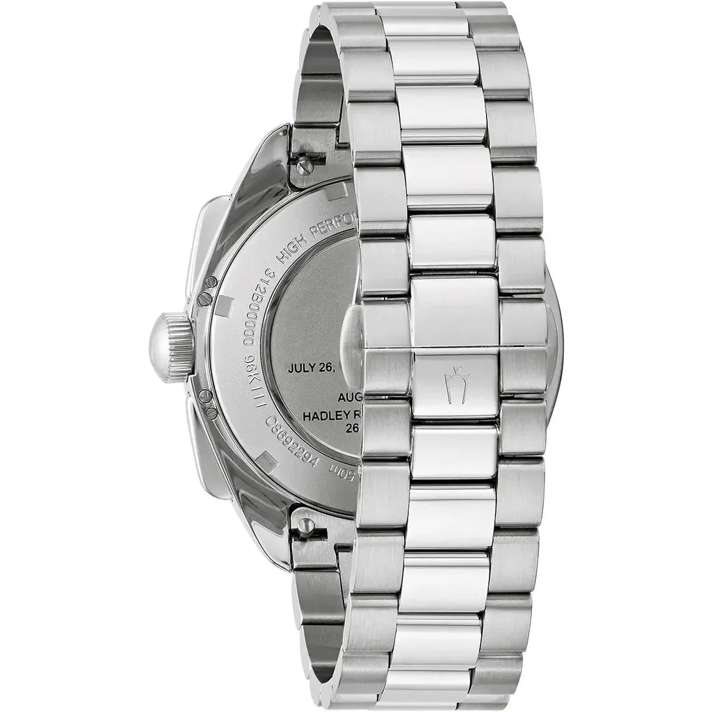 Bulova Lunar Pilot Chrono Mens Silver Watch 96k111