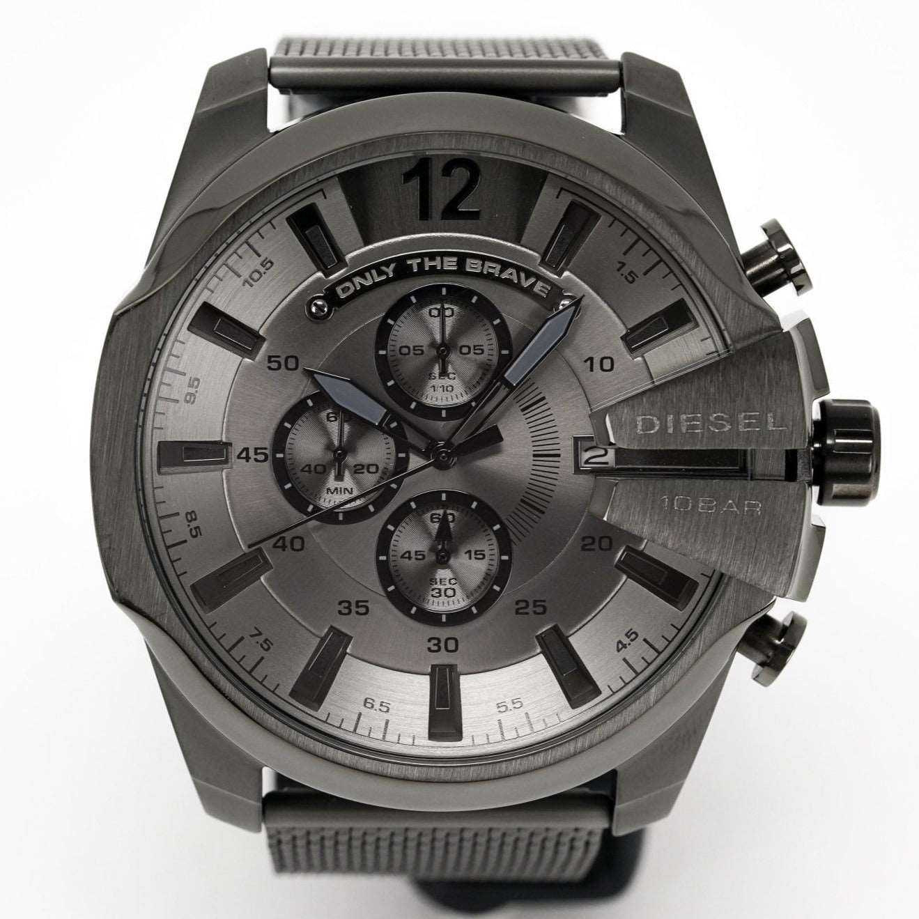 Diesel Dz4527 Men S Chronograph Mega Chief Gunmetal Mesh Watch