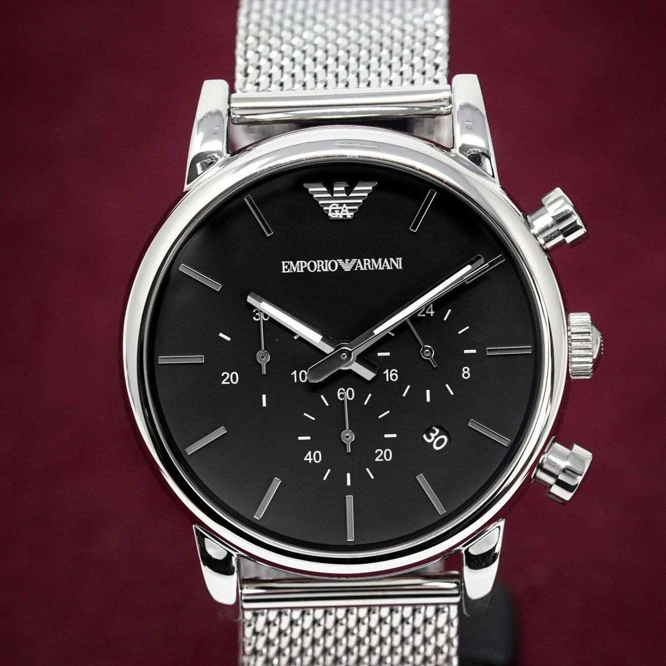 Emporio Armani Ar1808 Men S Luigi Chronograph Mesh Watch