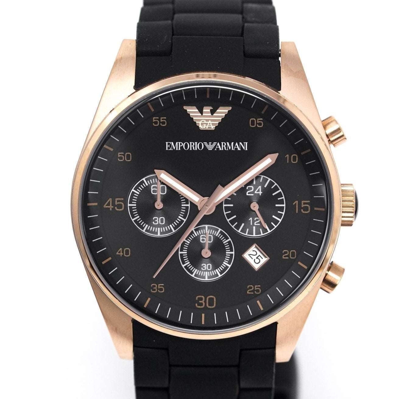 Emporio Armani Ar5906 Ladies Sportivo Chronograph Rose Gold Pvd Watch