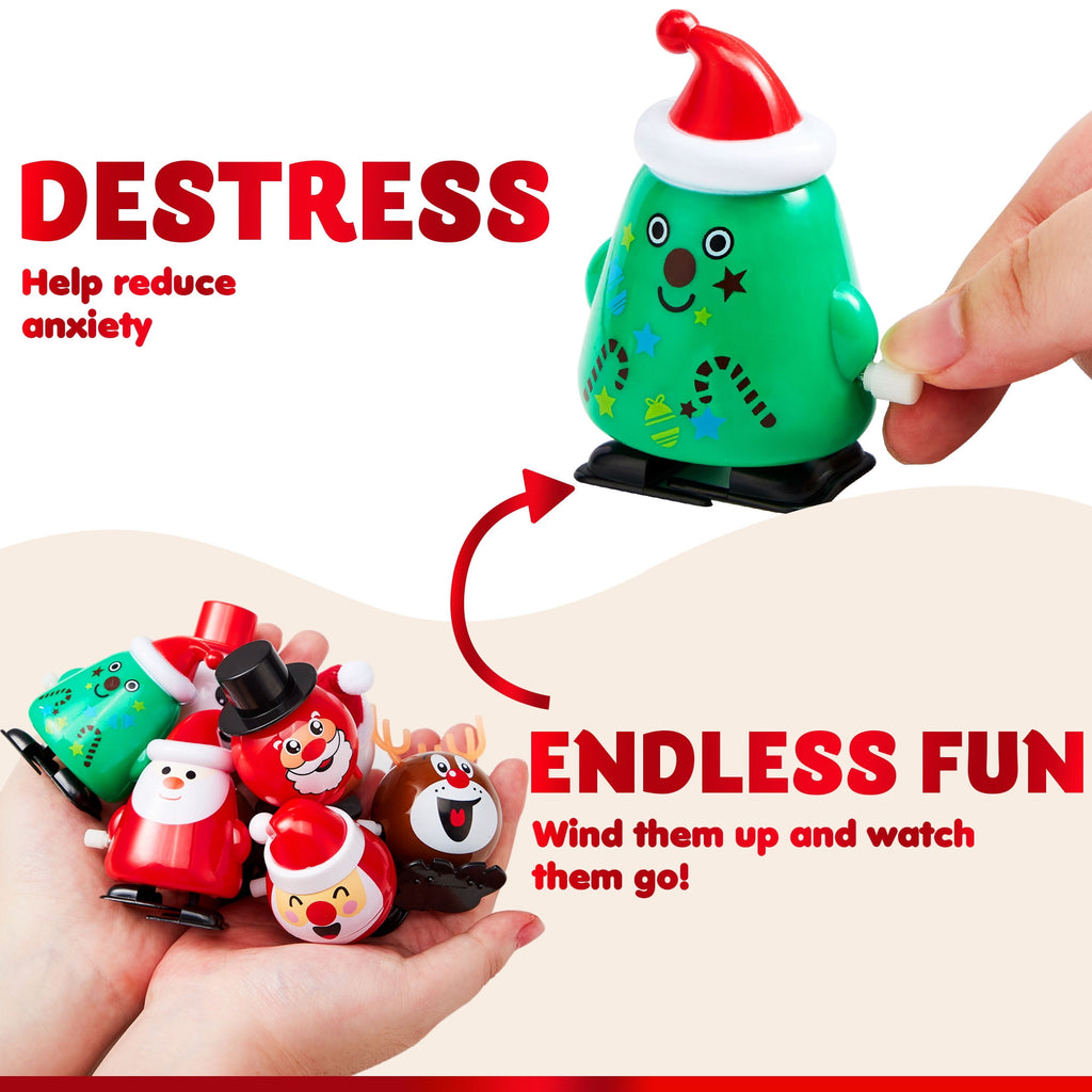 Joyfy 24 Pcs Christmas Wind Up Toys for Kids Party Favors,Clockwork Toys for Child Xmas Stuffers Birthday Gifts