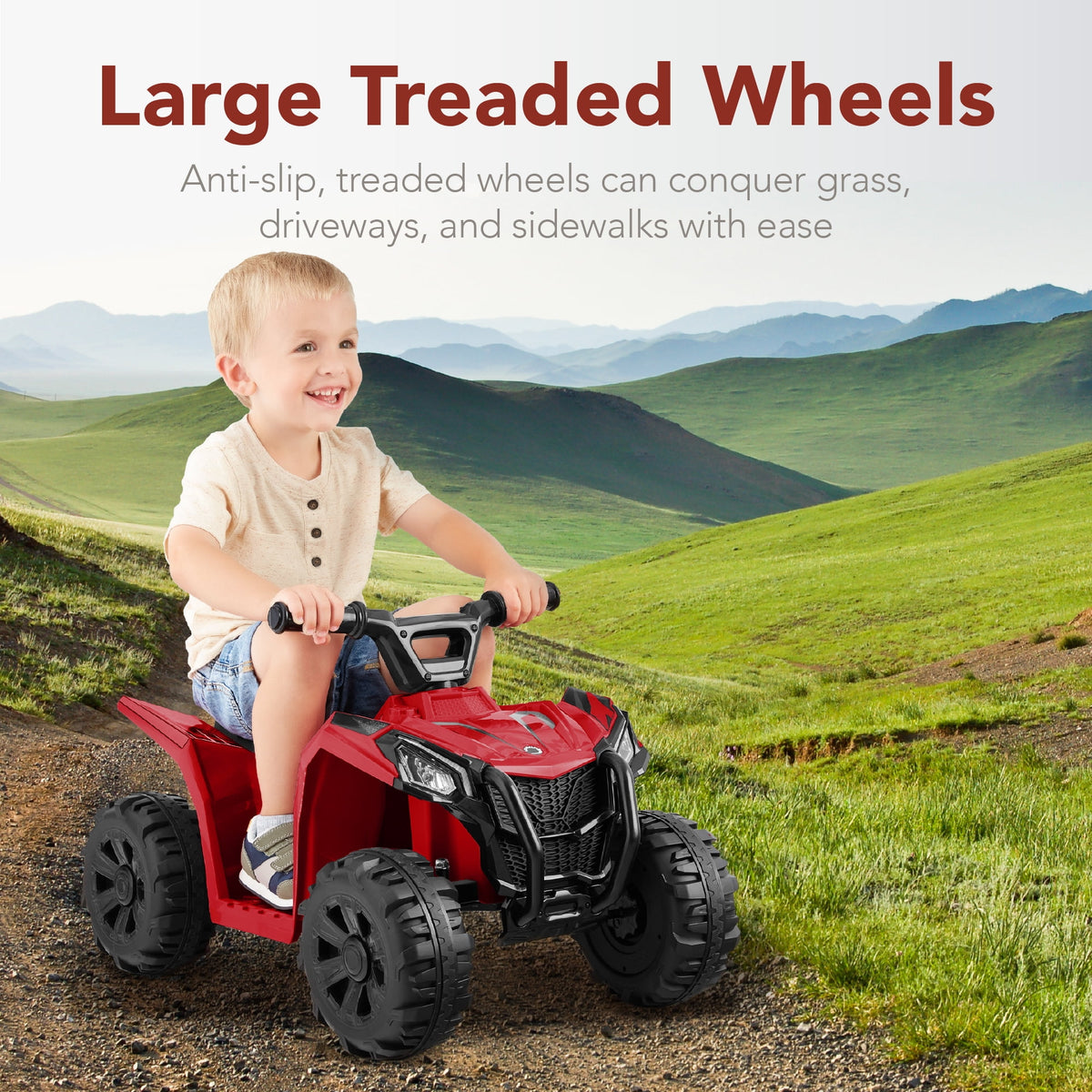 Best Choice Products 6V Kids Ride-On 4-Wheeler Quad ATV Car w/ 1.8mph Max Speed, Treaded Tires - Red