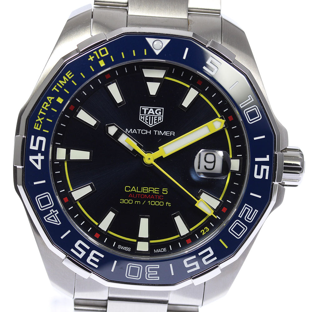 Tag Heuer Aquaracer Caliber 5 Match Timer Shinji Kagawa Edition Blue Dial Silver Steel Strap Watch For Men Way201h Ba0927