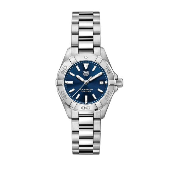 Tag Heuer Aquaracer Blue Dial Silver Steel Strap Watch For Women Wbd1412 Ba0741
