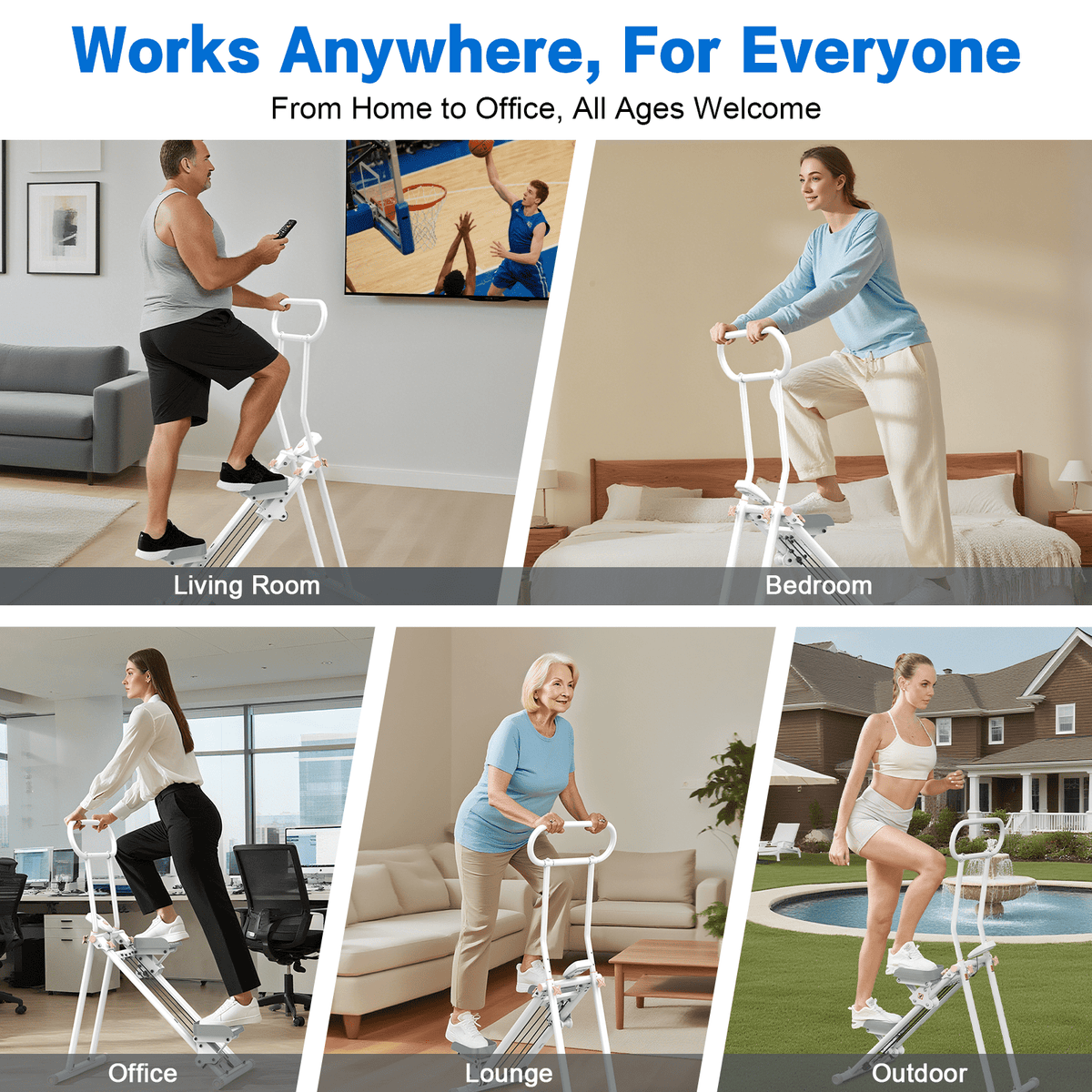 HXD-ERGO Stair Stepper for Home, Full-Body Exercise Stair Climber, Compact Foldable Step Machines Designed for Home Workouts & Small Spaces