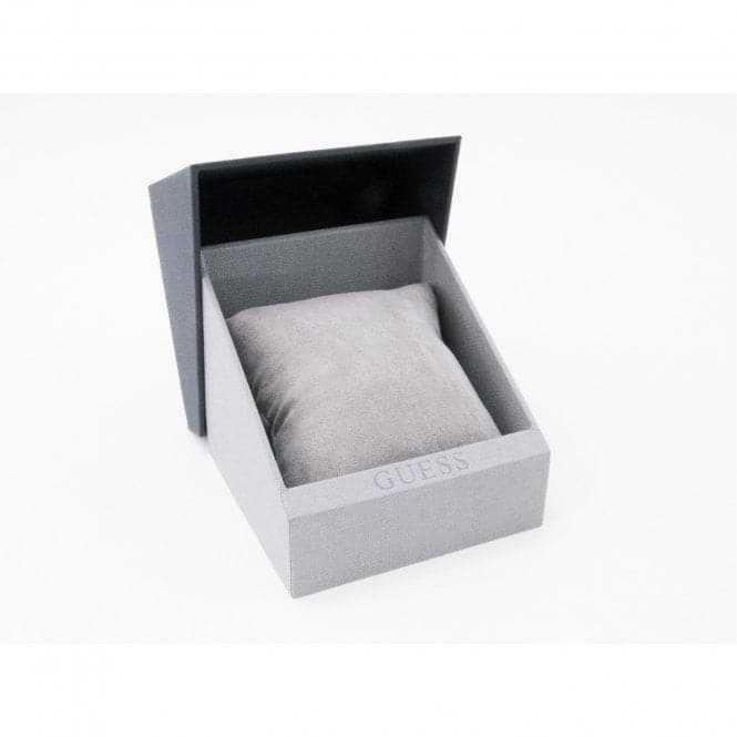 Guess Watches Guess Gents Silver Watch Blue Trim Grey Dial Blue Textured Silicone Strap W1047g2
