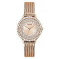 Guess Watches Ladies Soiree Stainless Steel Mesh Rose Gold Watch Gw0402l3