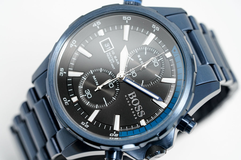 Hugo Boss Men S Watch Chronograph Globetrotter Blue Pvd Hb1513824