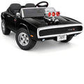 iYofe 24V 2 Seater Licensed 1970 Dodge Charger R/T Powered Ride on Cars, Kids Electric Toys Car with Remote Control, 4 Wheels Spring Suspension, Black - Black