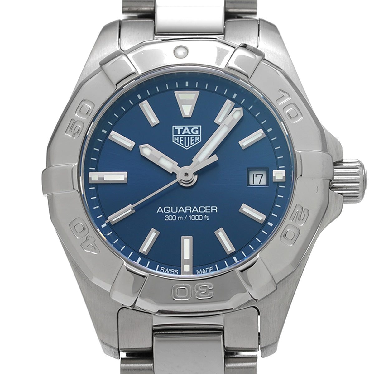Tag Heuer Aquaracer Blue Dial Silver Steel Strap Watch For Women Wbd1412 Ba0741