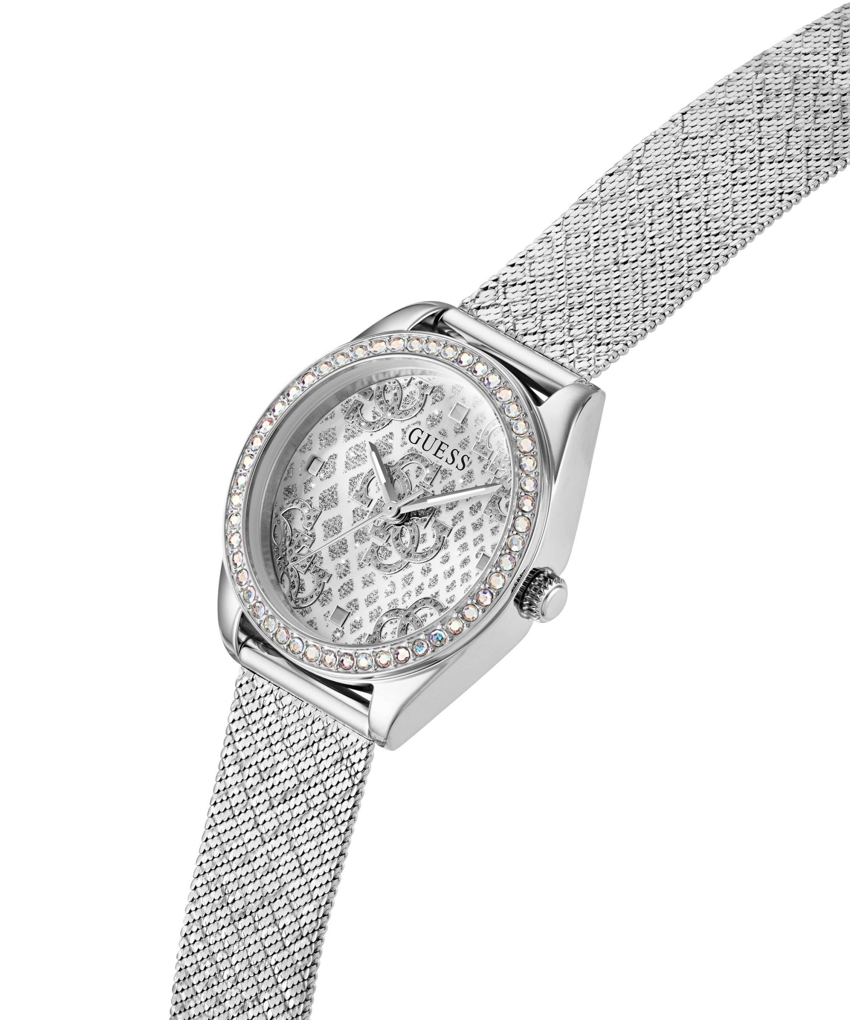Ladies Boa Silver Tone Mesh Watch Gw0748l1
