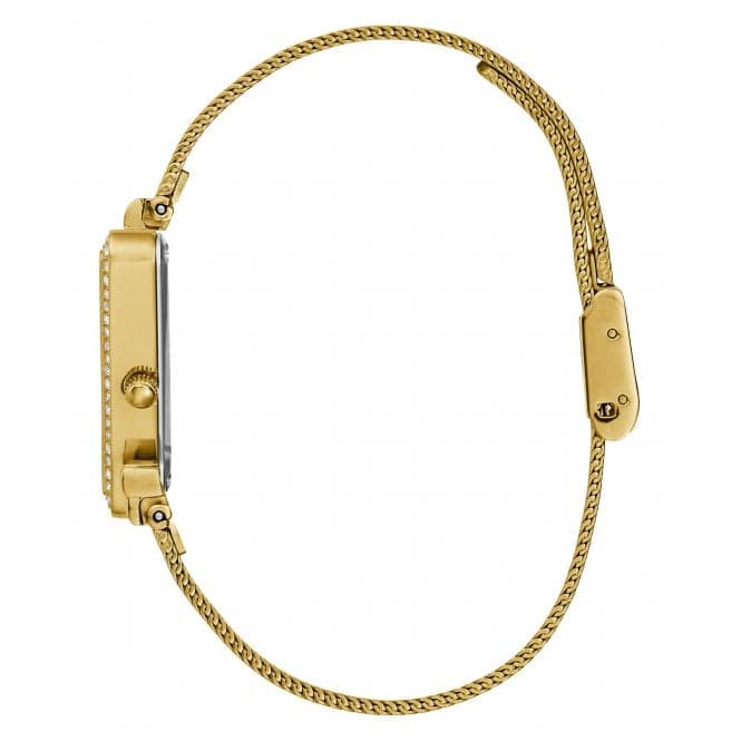 Guess Watches Ladies Fame Stainless Steel Mesh Gold Tone Watch Gw0508l2