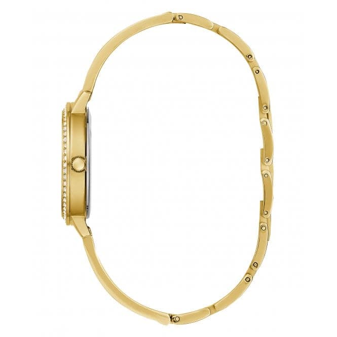 Guess Watches Ladies Tri Luxe Stainless Steel Gold Tone Watch Gw0474l2