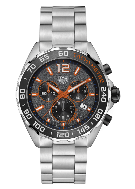 Tag Heuer Formula 1 Chronograph Ceramic Black Dial Silver Steel Strap Watch For Men Caz101ah Ba0842