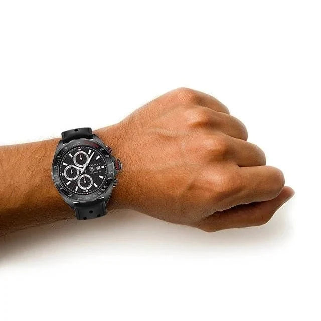 Tag Heuer Formula 1 Chronograph 43mm Automatic Mens Watch Stainless Steel Case With Black Rubber Strap Grey Dial