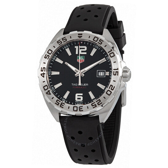 Tag Heuer Formula 1 Quartz Black Dial Black Rubber Strap Watch For Men Waz1112 Ft8023