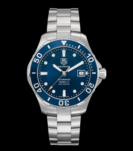 Tag Heuer Aquaracer Caliber 5 Automatic Blue Dial Silver Steel Strap Watch For Men Wan2111 Ba0822